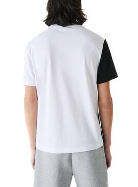 T-Shirt Lacoste Colore Block Bianco per Uomo