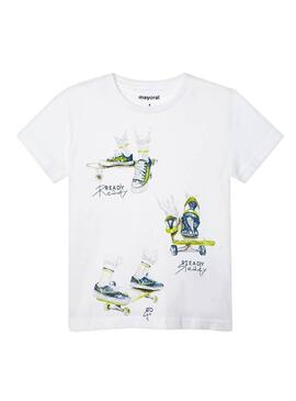 T-Shirt Mayoral Ready Bianco per Bambina
