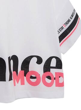 T-Shirt Mayoral Dance Mood Bianco per Bambina