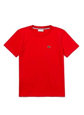 T-Shirt Lacoste Girocollo Rosso per Bambino