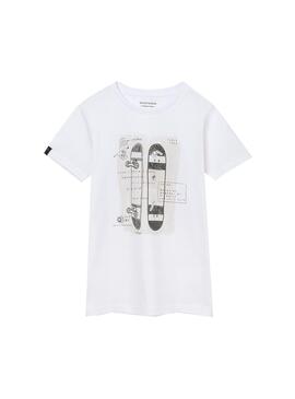 T-Shirt Mayoral Skate Bianco per Bambino