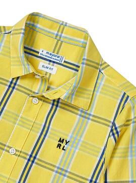 Camicia Mayoral scacchi Giallo per Bambino