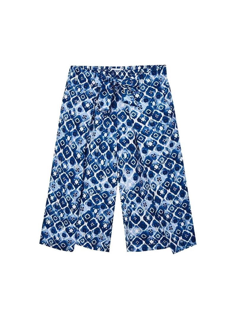 Pantaloni Mayoral Culotte Stampata Blu per Bambina