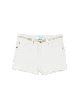 Short Mayoral Twill Basic Bianco per Bambina