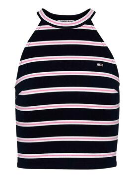 Top Tommy Jeans Crop Striped per Donna