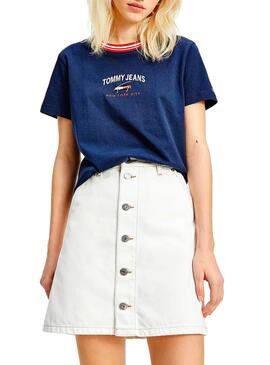T-Shirt Tommy Jeans Timeless Blu Blu Navy Donna