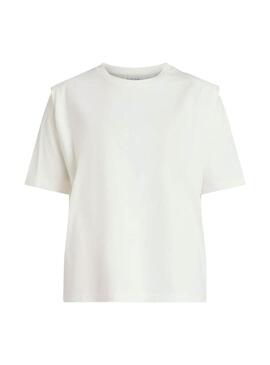 T-Shirt Vila Vishoulde Bianco per Donna