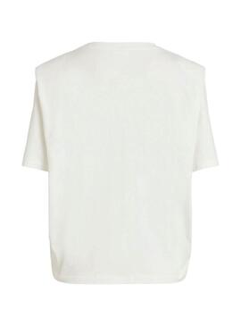T-Shirt Vila Vishoulde Bianco per Donna