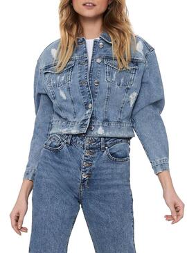 Giubbotto Denim Only Malibu Blu per Donna