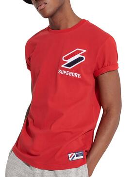 T-Shirt Superdry Sportstyle Rosso per Uomo