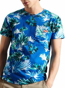 T-Shirt Superdry Pocket Blu per Uomo