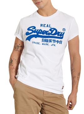 T-Shirt Superdry Chemille Tee Bianco per Uomo