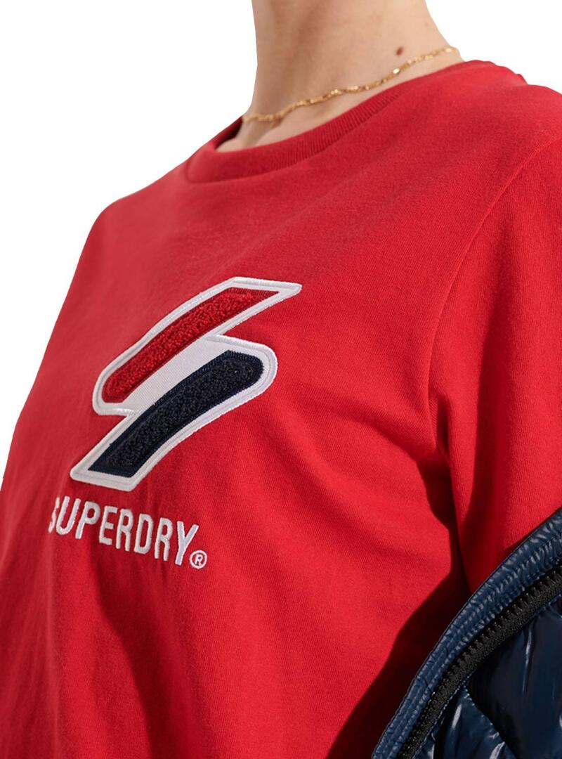 T-Shirt Superdry Sportstyle Rosso per Donna