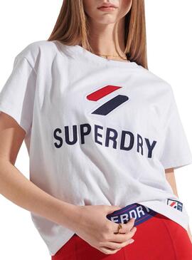 T-Shirt Superdry Sportstyle Classic Bianco Donna