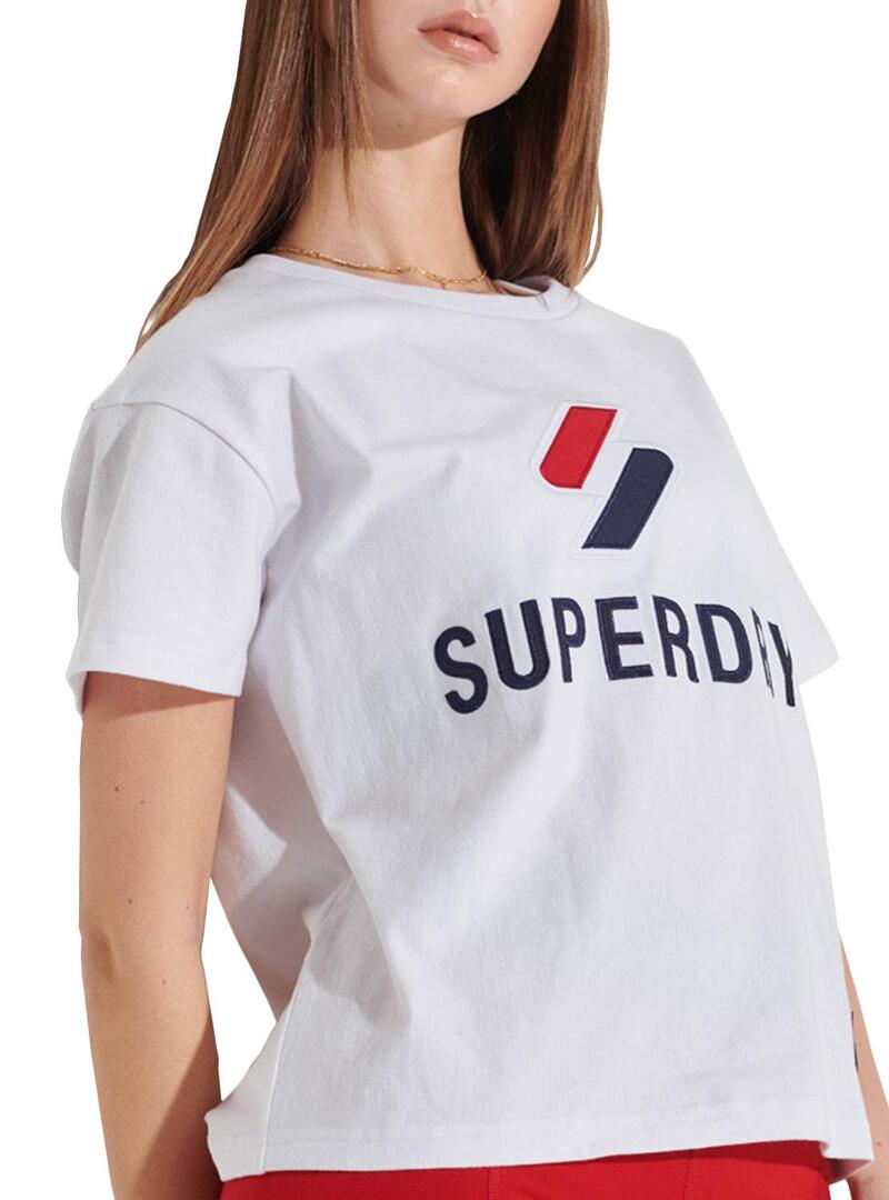 T-Shirt Superdry Sportstyle Classic Bianco Donna