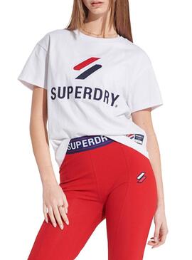 T-Shirt Superdry Sportstyle Classic Bianco Donna