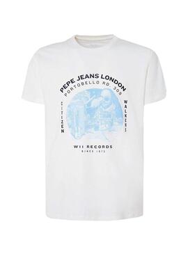 T-Shirt Pepe Jeans Damiel Bianco per Uomo