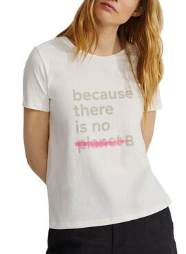T-Shirt Ecoalf sottolineato perché Bianco Donna