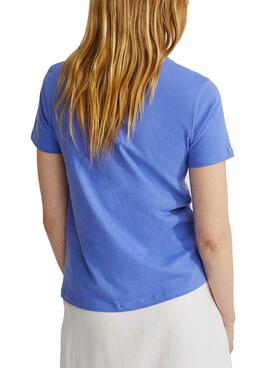 T-Shirt Ecoalf Underlined Because Blu per Donna