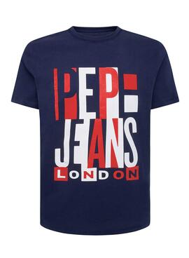 T-Shirt Pepe Jeans Davy Blu Navy per Uomo