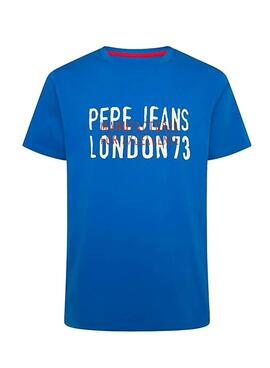 T-Shirt Pepe Jeans Devos Blu per Uomo