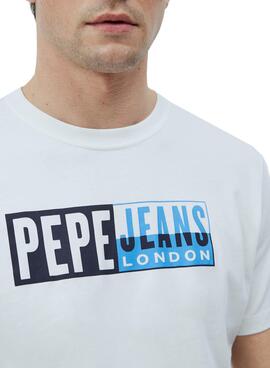 T-Shirt Pepe Jeans Gelu Bianco per Donna