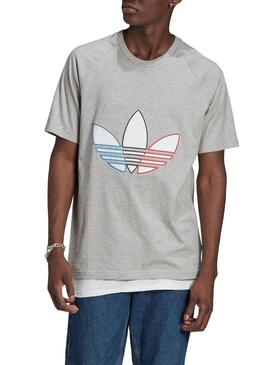 T-Shirt Adidas Tricol Tee Grigio per Uomo