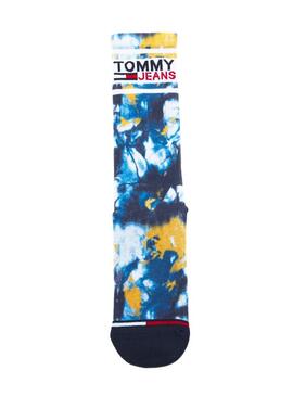 Calzini Tommy Jeans Tie Dye Blu 