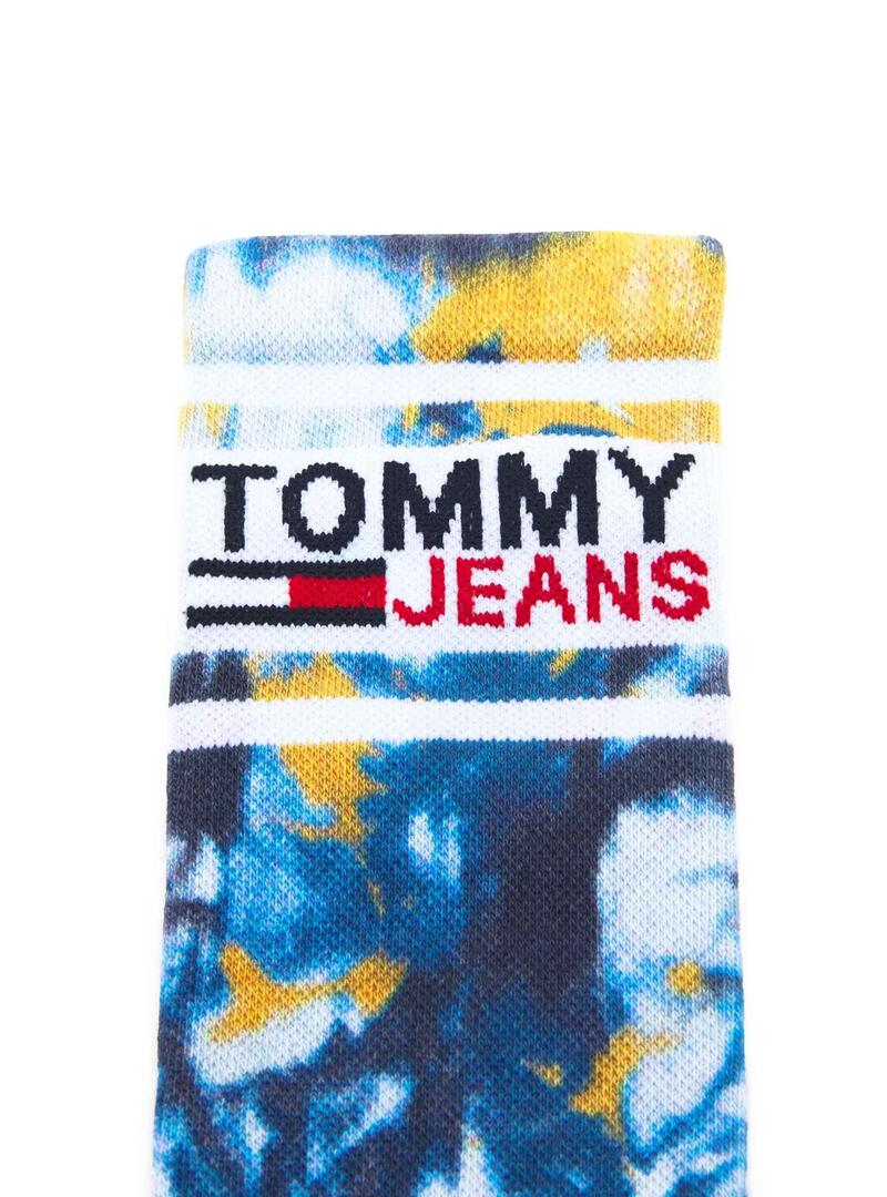 Calzini Tommy Jeans Tie Dye Blu 