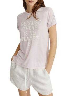 T-Shirt Ecoalf Onda Rosa per Donna