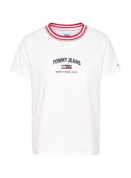 T-Shirt Tommy Jeans Timeless Bianco per Donna