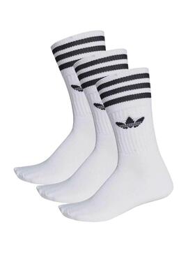 Calzini Adidas Solid Crew Bianco Bambino Bambina