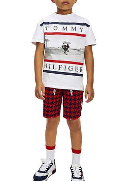 T-Shirt Tommy Hilfiger Photo Print Bianco Bambino