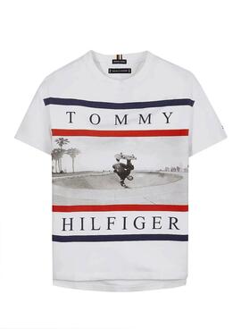 T-Shirt Tommy Hilfiger Photo Print Bianco Bambino