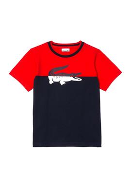 T-Shirt Stampa Lacoste Bicolor per Bambino