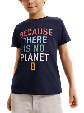 T-Shirt Ecoalf Multicolor Because Blu Navy Bambino