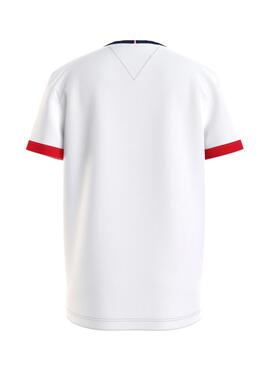 T-Shirt Tommy Hilfiger Ringer Bianco per Bambino