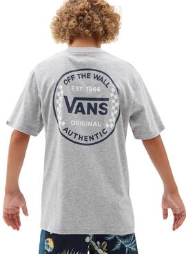 T-Shirt Vans autentico Checker Grigio per Bambino