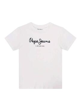 T-Shirt Pepe Jeans Art Bianco per Bambino