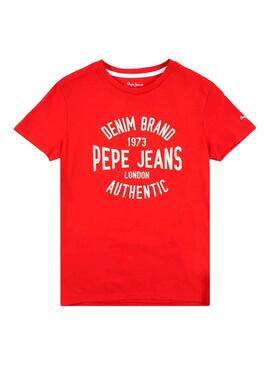 T-Shirt Pepe Jeans Jack Mars Rosso per Bambino
