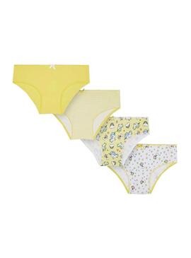 Set di 4 slip Mayoral Giallo per Bambina