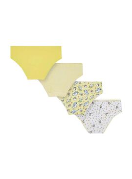 Set di 4 slip Mayoral Giallo per Bambina