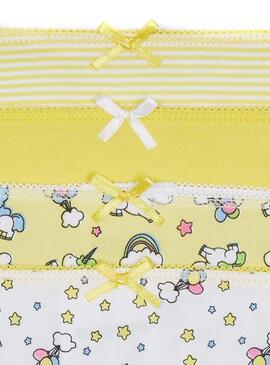Set di 4 slip Mayoral Giallo per Bambina