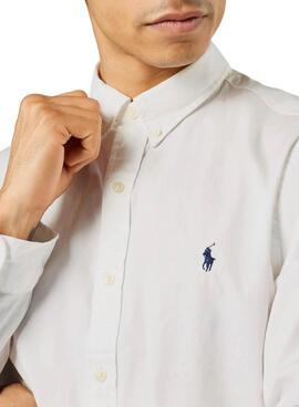 Camicia Polo Ralph Lauren Sport Lungo Bianco Uomo