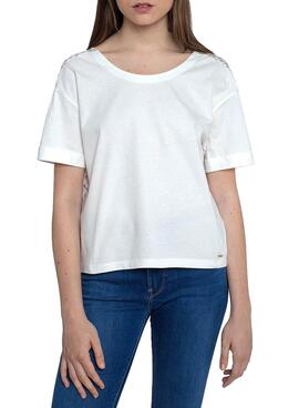 T-Shirt Pepe Jeans Belinda Bianco per Donna