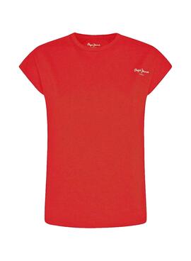 T-Shirt Pepe Jeans Bloom Rosso per Donna
