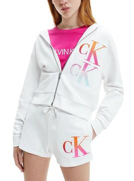 Giacca Calvin Klein Logo sfumato Bianco Bambina