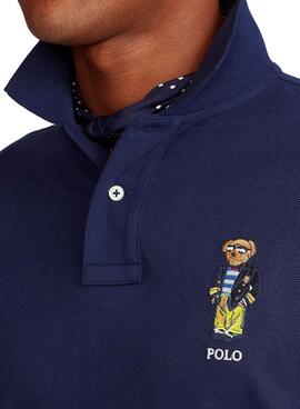 Polo Polo Ralph Lauren Bear Logo Blu Navy