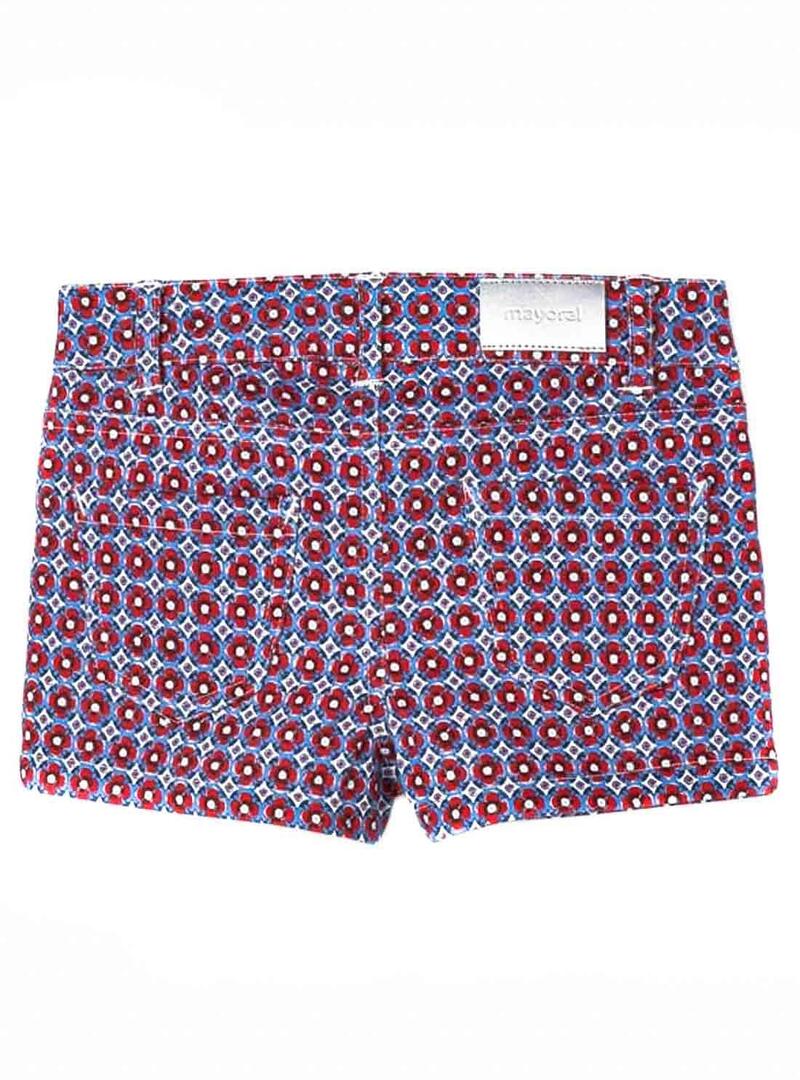 Short Mayoral Twill stampato Rosso per Bambina