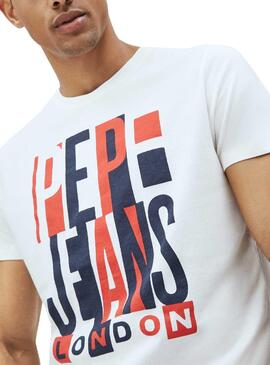 T-Shirt Pepe Jeans Davy Bianco per Uomo